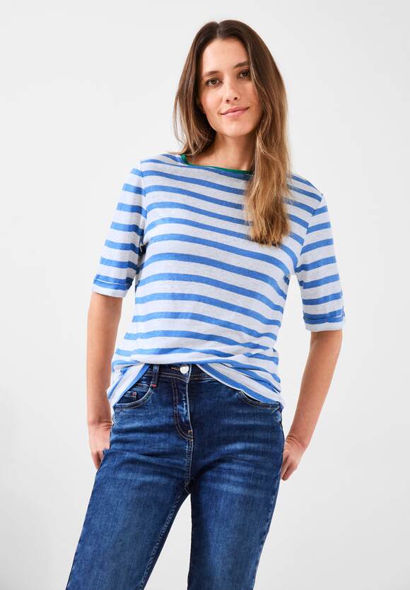 CECIL T-shirt met strepen Dames - Marina Blue | CECIL Online-Shop