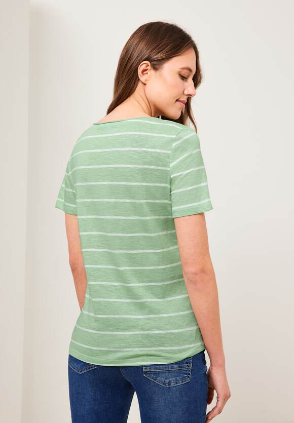 CECIL T-shirt Fresh Green Salvia CECIL Online-Shop - met gestreept | patroon Dames