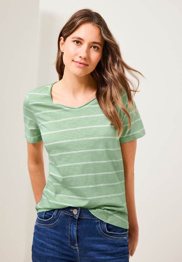 CECIL - Streifenmuster T-Shirt CECIL Online-Shop Salvia mit | Fresh Green Damen