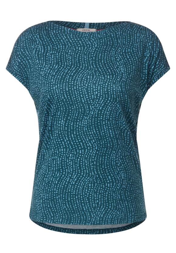 Damen Online-Shop - | Punkteprint Green T-Shirt CECIL mit CECIL Deep Lake