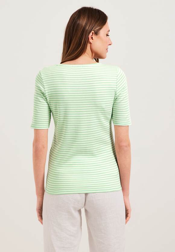 CECIL T-Shirt mit Streifenmuster Damen - Style Lena - Fresh Salvia Green |  CECIL Online-Shop