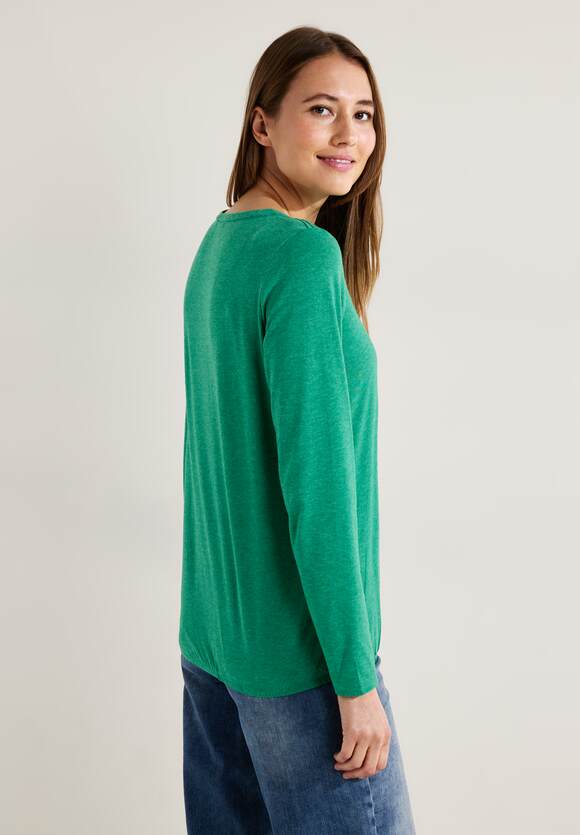 CECIL Langarmshirt mit Gummibund Damen - Cosy Easy Green Melange | CECIL  Online-Shop | 