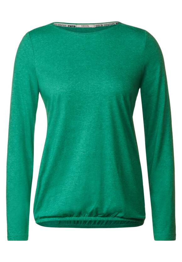 Melange | Green Damen Online-Shop Langarmshirt Cosy mit CECIL Easy Gummibund CECIL -