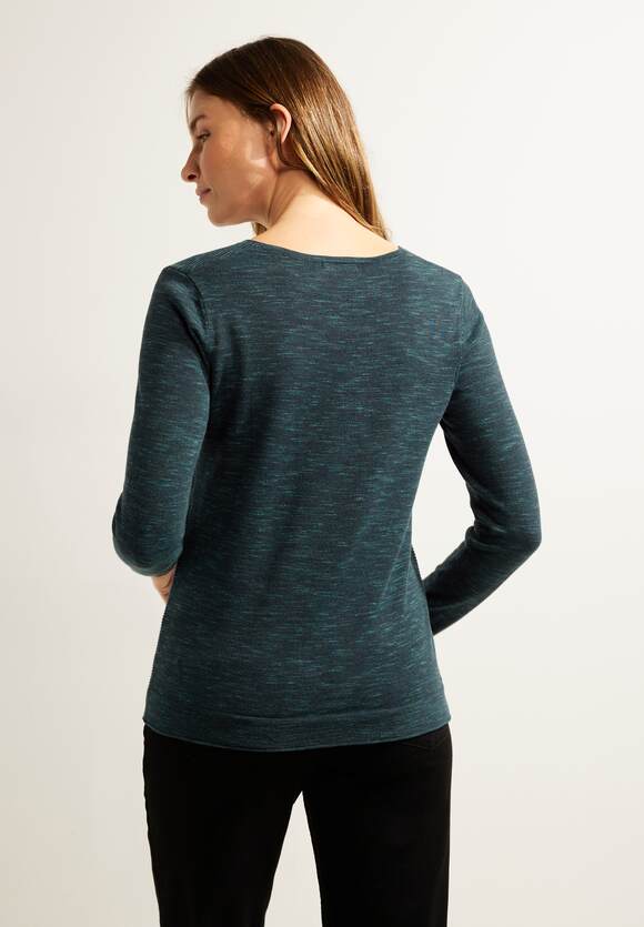 | Melange Struktur Damen Streifen - Pullover CECIL Online-Shop Green Lake Heather CECIL
