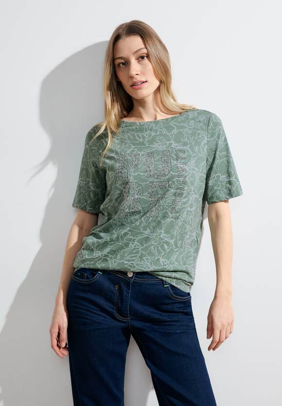 CECIL Shirt mit Damen CECIL - | Soft geraffter Schulter Online-Shop Pink