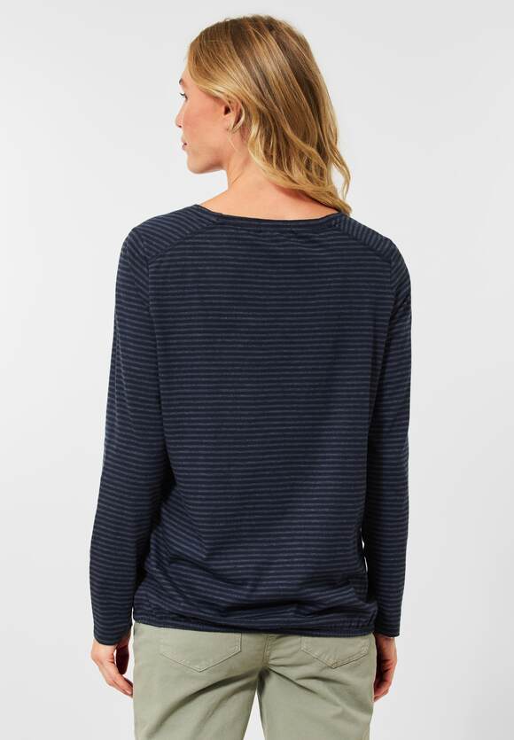 CECIL Overdye Streifen Shirt Damen - Night Sky Blue | CECIL Online-Shop