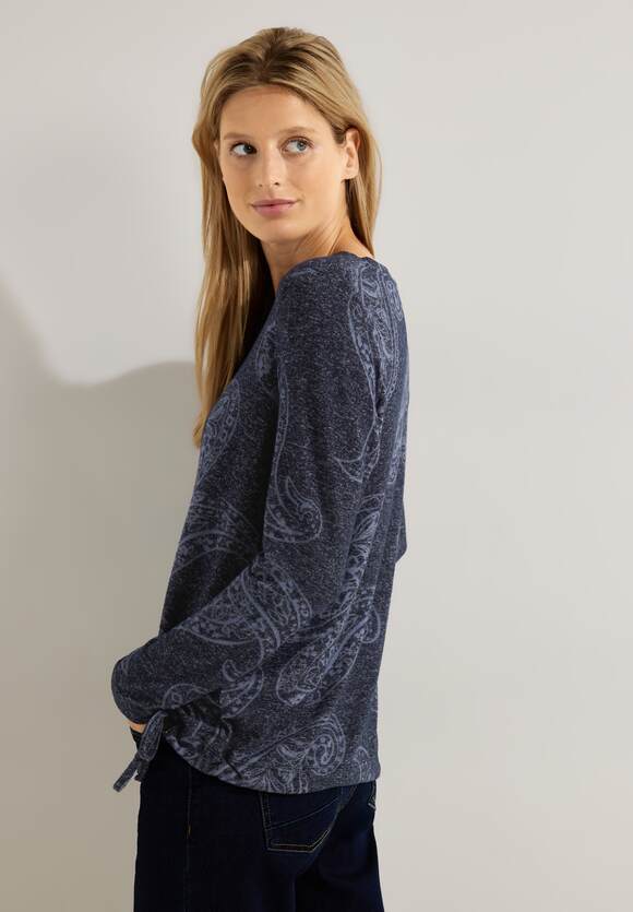 CECIL Cosy shirt met paisley-print Dames - Night Sky Blue Melange | CECIL  Online-Shop