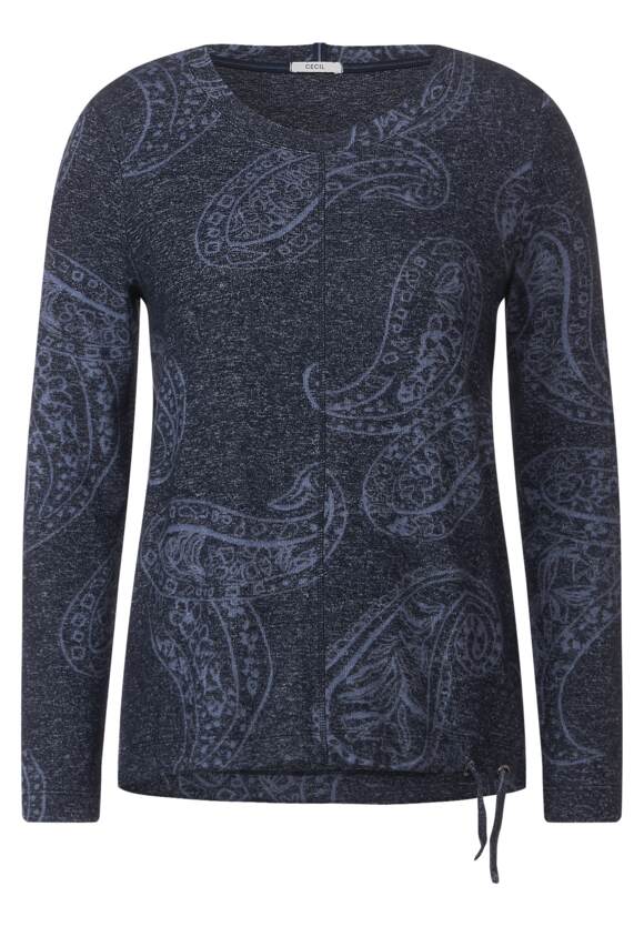 Cosy shirt - Melange CECIL Online-Shop paisley-print met Blue CECIL Sky | Night Dames