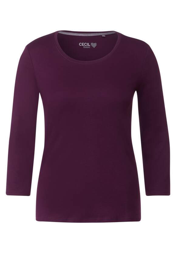 CECIL Basic Shirt mit Rundhals Damen - Deep Berry | CECIL Online-Shop
