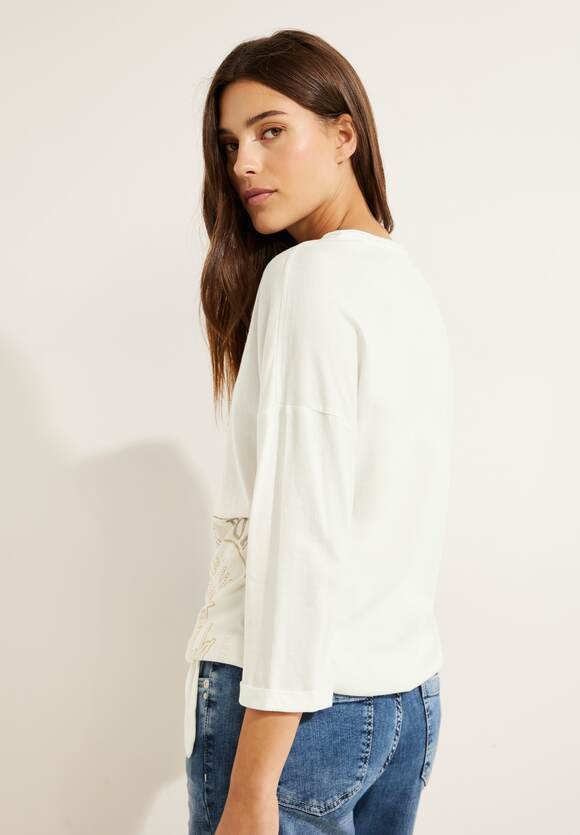 T-Shirt Online-Shop CECIL Vanilla - | mit White CECIL Damen Fotoprint