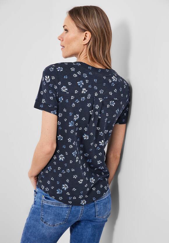 Online-Shop Damen mit CECIL Blumenprint Deep - Blue CECIL | T-Shirt