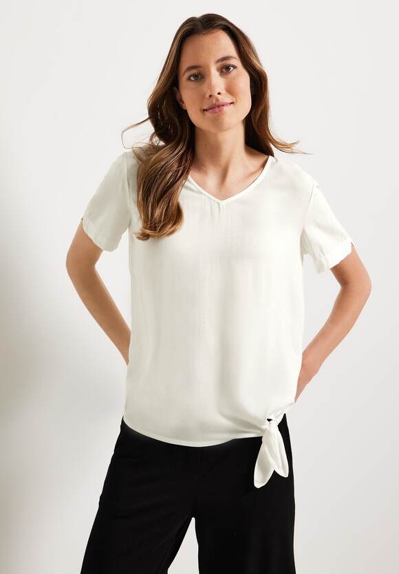 CECIL Bluse mit Knotendetail Damen - Vanilla White | CECIL Online-Shop