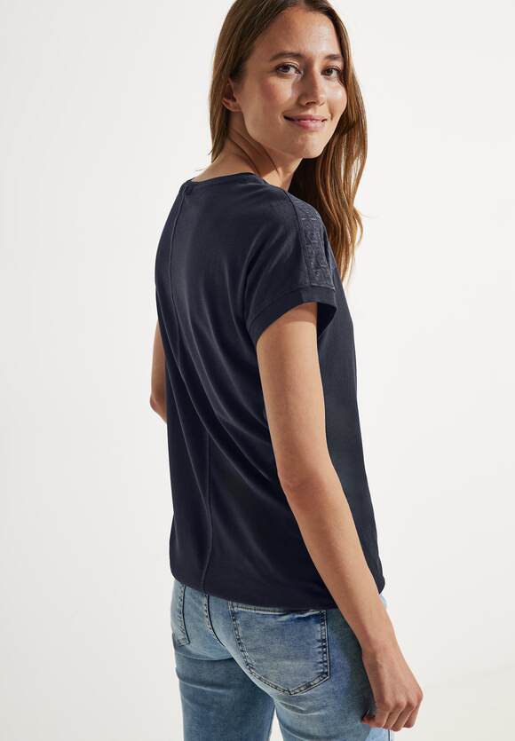 CECIL Burnout shirt Dames - Night Sky Blue | CECIL Online-Shop