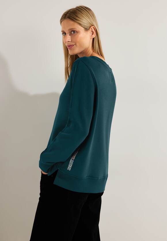 Damen Basic | - Sweatshirt CECIL Online-Shop CECIL Deep Green Lake
