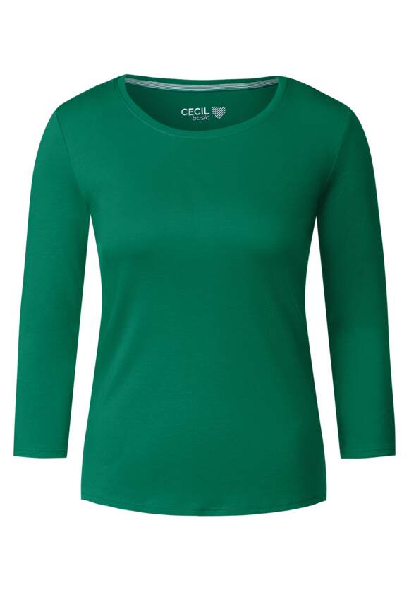 Shirt Green Online-Shop CECIL Luscious Damen mit - | Rundhals Basic CECIL