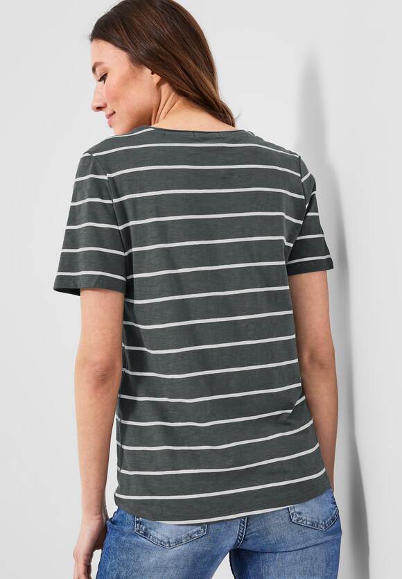 CECIL T-Shirt mit Khaki Streifenmuster Easy CECIL | - Online-Shop Damen