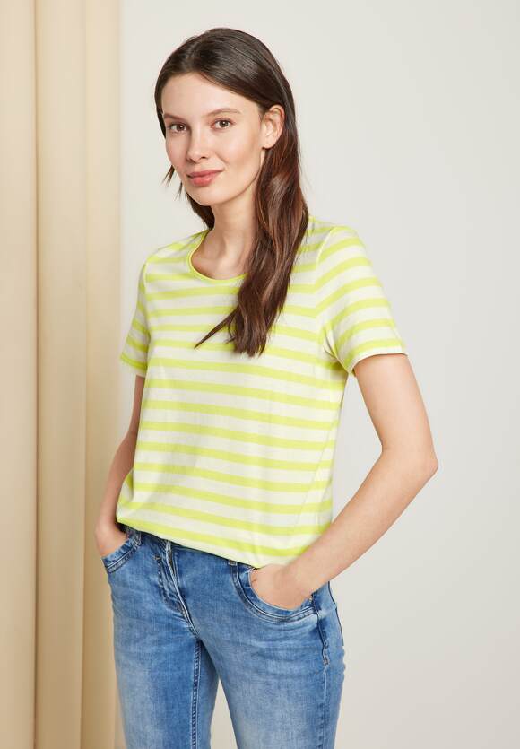 CECIL Shirt mit Style Damen Anisa CECIL | Online-Shop Streifenmuster - Yellow Limelight 