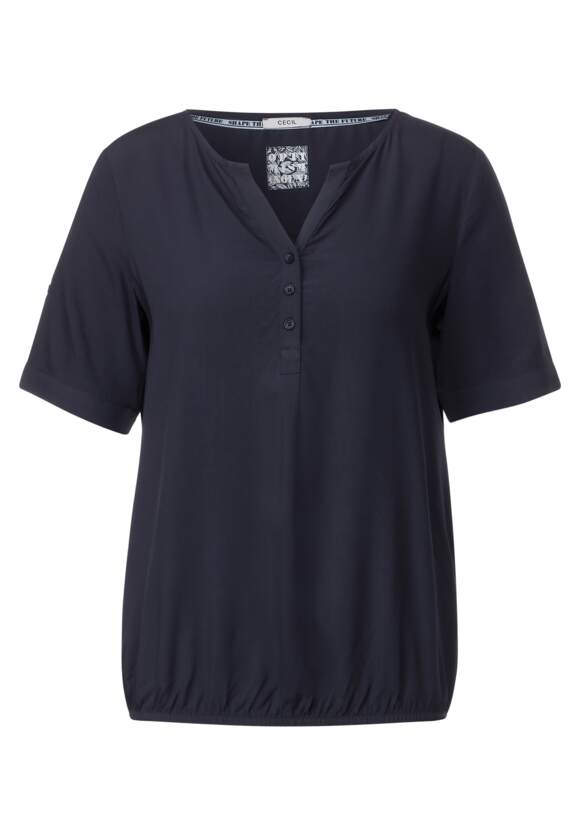 Online-Shop Bluse Damen CECIL CECIL - | Deep Unifarbene Blue Basic