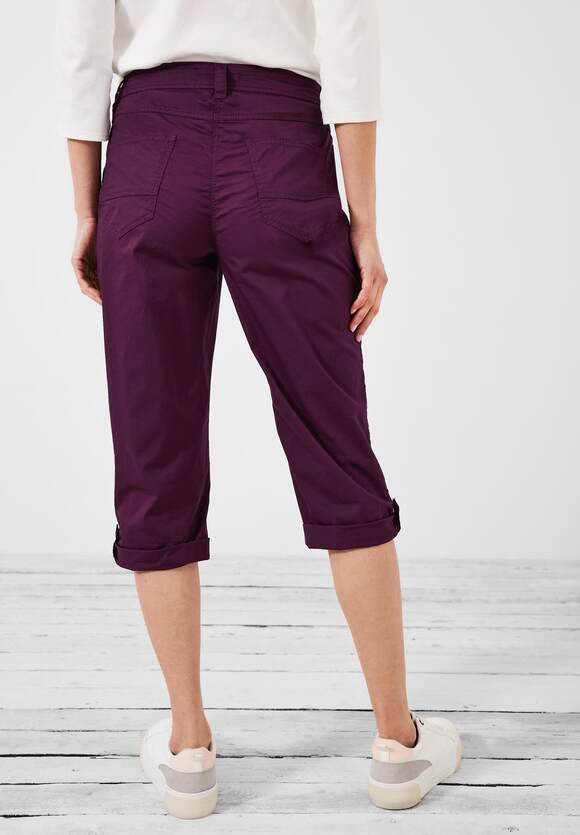 York New Online-Shop in Berry Damen CECIL Hose - Fit Deep Casual | 3/4 Style - CECIL