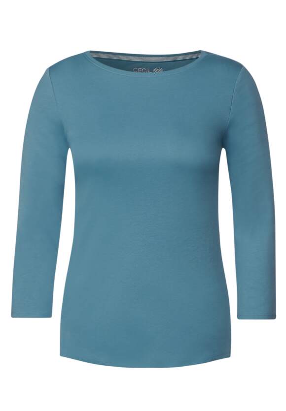 Online-Shop CECIL | Unifarbe Blue Adriatic in - Damen CECIL Basic Shirt
