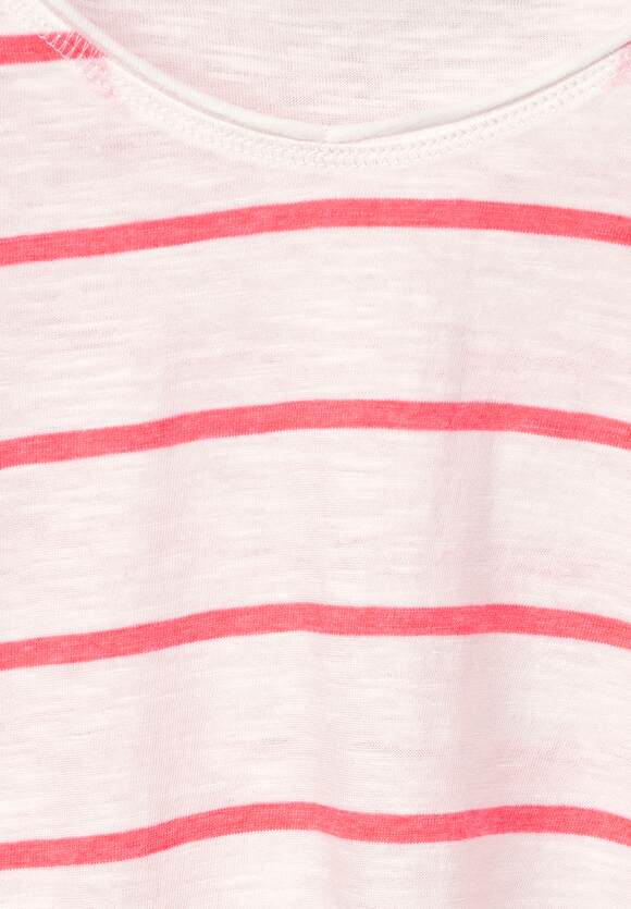 CECIL T-Shirt mit | Bright Coral - Online-Shop CECIL Damen Streifenmuster