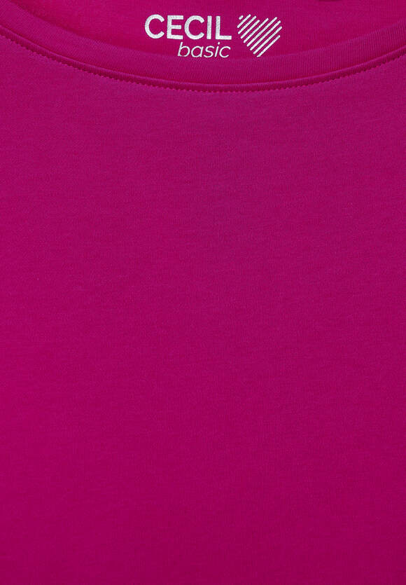 Damen Online-Shop Unifarbe Shirt Basic in CECIL | CECIL - Cool Pink