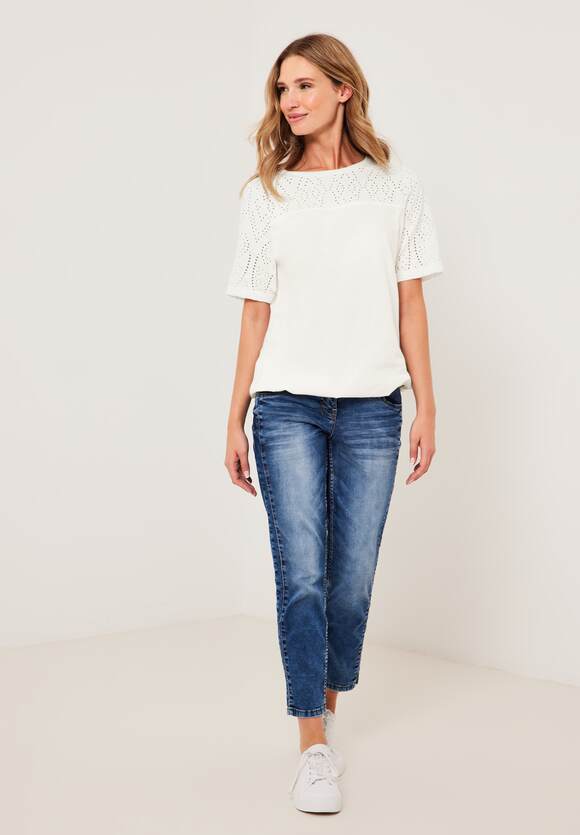 Vanilla White Damen Shirt Jersey - | CECIL CECIL Online-Shop Materialmix