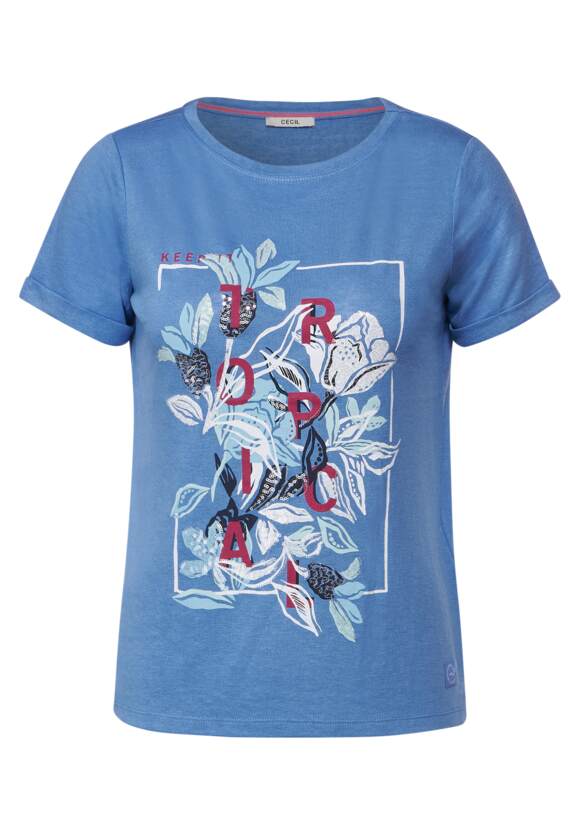 CECIL Leinenoptik | Damen Marina - Blue in CECIL Online-Shop Printshirt