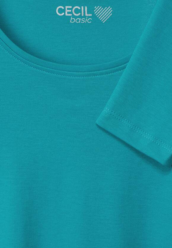 CECIL Basic Langarmshirt - Online-Shop Aqua Blue Style - CECIL Pia | Frosted Damen