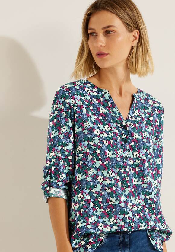 CECIL Bluse mit Blumenprint Damen - Night Sky Blue | CECIL Online-Shop