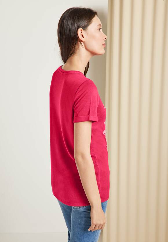 CECIL Shirt met print in linnenlook Dames - Strawberry Red | CECIL  Online-Shop