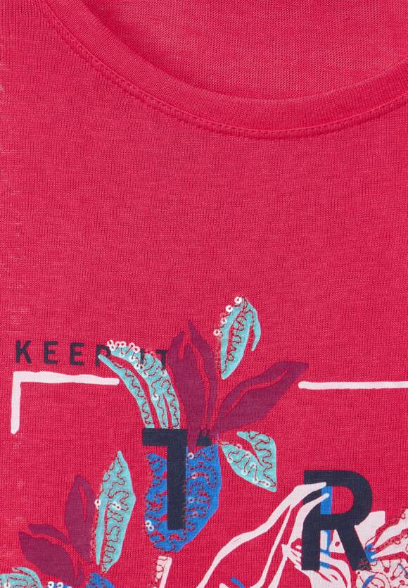 CECIL Shirt met print in linnenlook Dames - Strawberry Red | CECIL  Online-Shop