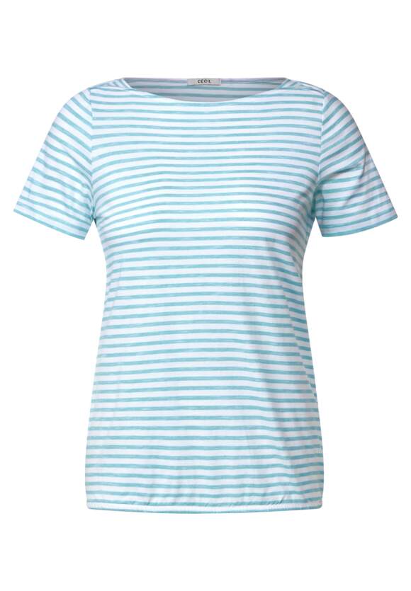 CECIL T-Shirt mit Streifenmuster Damen - Blue Abbi CECIL Online-Shop | Pool Aqua - Style