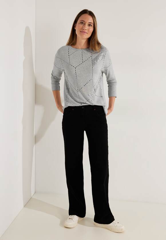 CECIL Langarmshirt mit Folienprint Damen - Mineral Grey Melange | CECIL  Online-Shop