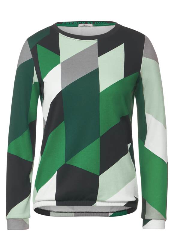 CECIL Langarmshirt mit Geoprint Damen - Easy Green | CECIL Online-Shop