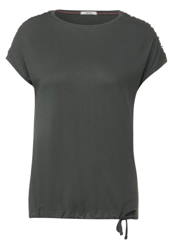 CECIL T-Shirt mit Raffdetails Damen - Easy Khaki | CECIL Online-Shop