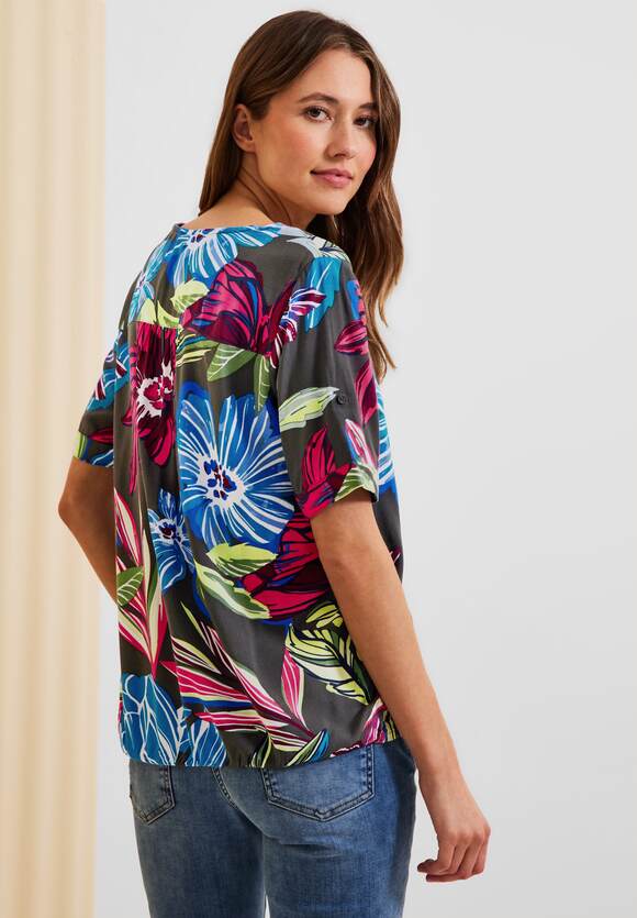 Easy | Online-Shop CECIL - mit Blumenprint Khaki Damen CECIL Bluse
