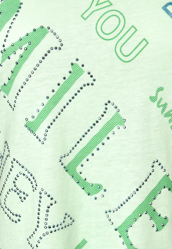 CECIL Wording Print T-Shirt Damen - Fresh | Salvia Green Online-Shop CECIL