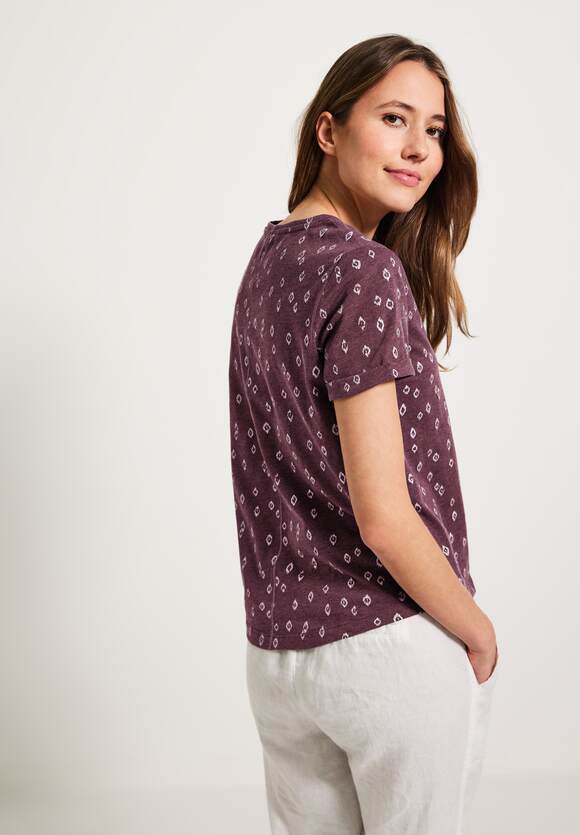 CECIL T-Shirt mit Folienprint Wineberry - Melange | Online-Shop Damen Red CECIL