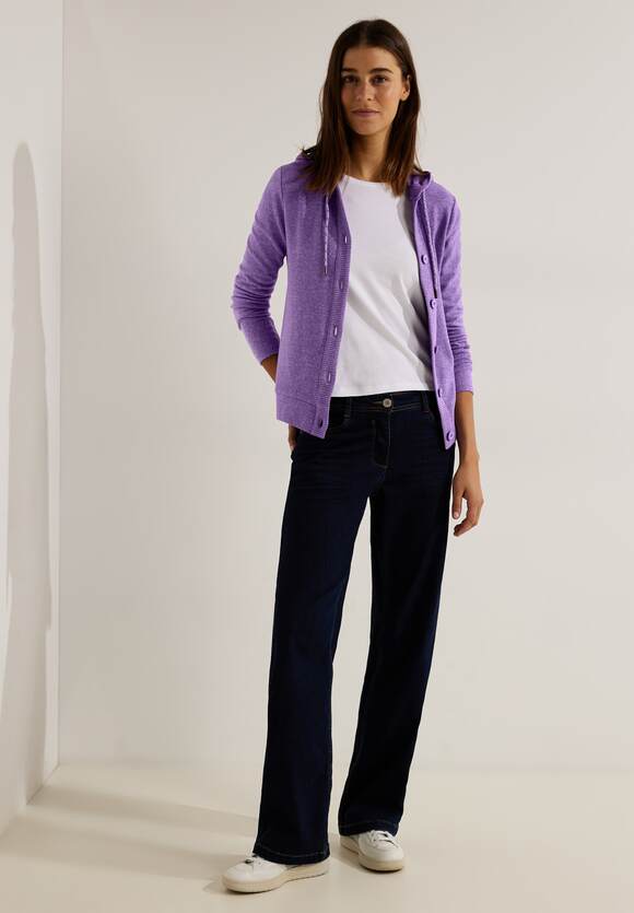 CECIL Cosy Melange Shirtjacke Lilac - CECIL Damen Pastel Online-Shop Melange 