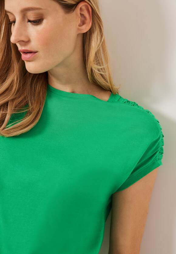 CECIL T-shirt met Dames CECIL Green Fresh plooien Online-Shop | 