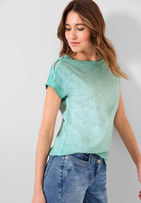 T-Shirt mit Green Mint - Online-Shop Knopfdessin CECIL Damen | Cool CECIL