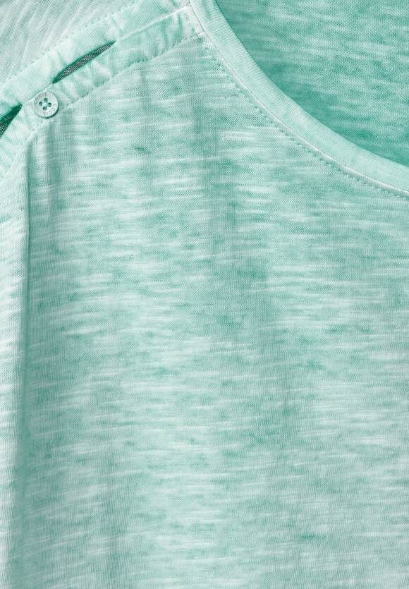 CECIL T-Shirt mit Knopfdessin Damen - Cool Mint Green | CECIL Online-Shop
