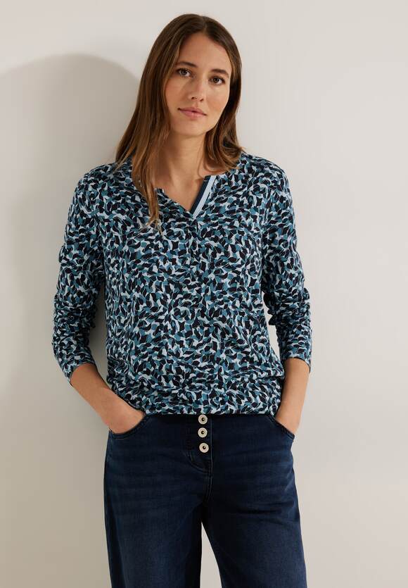 CECIL Minimalmuster Shirt Damen - | Online-Shop Blue Night Sky CECIL