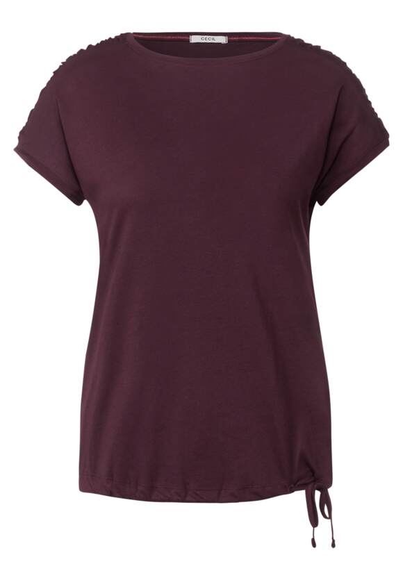 CECIL T-Shirt - Raffdetails Damen | mit CECIL Online-Shop Red Wineberry