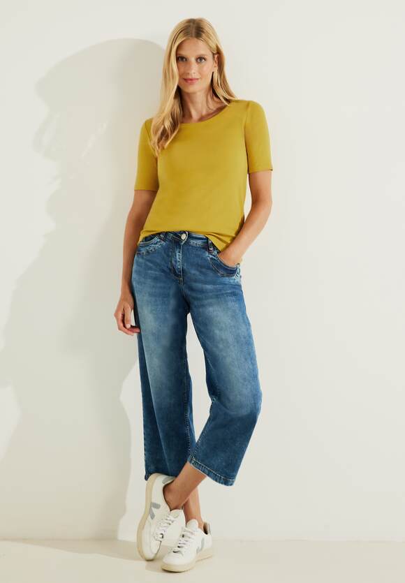 CECIL T-Shirt in Unifarbe Damen | Golden - Style Online-Shop CECIL - Lena Yellow