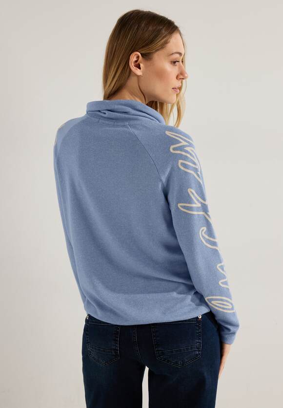 CECIL Cosy Shirt mit CECIL Real Online-Shop Blue Volumenkragen Damen Melange - 