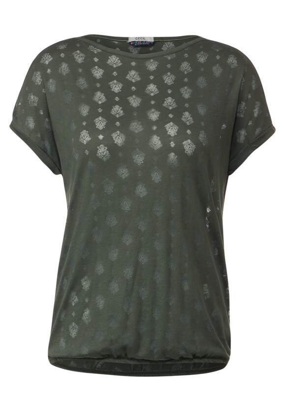 CECIL Shirt mit Burn out Print Damen - Sporty Khaki | CECIL Online-Shop