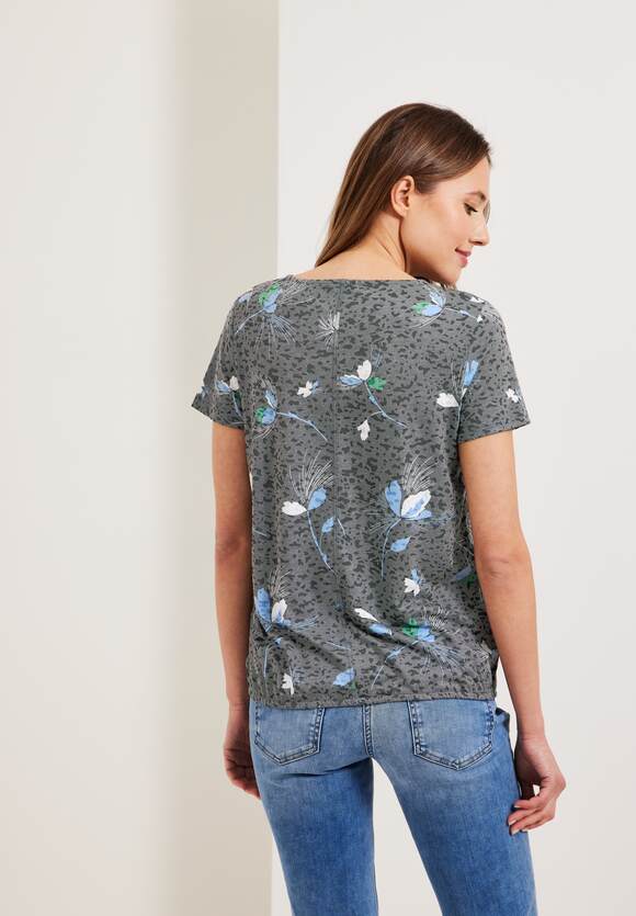 CECIL Burn Out Print Damen CECIL T-Shirt Easy | Online-Shop Khaki 