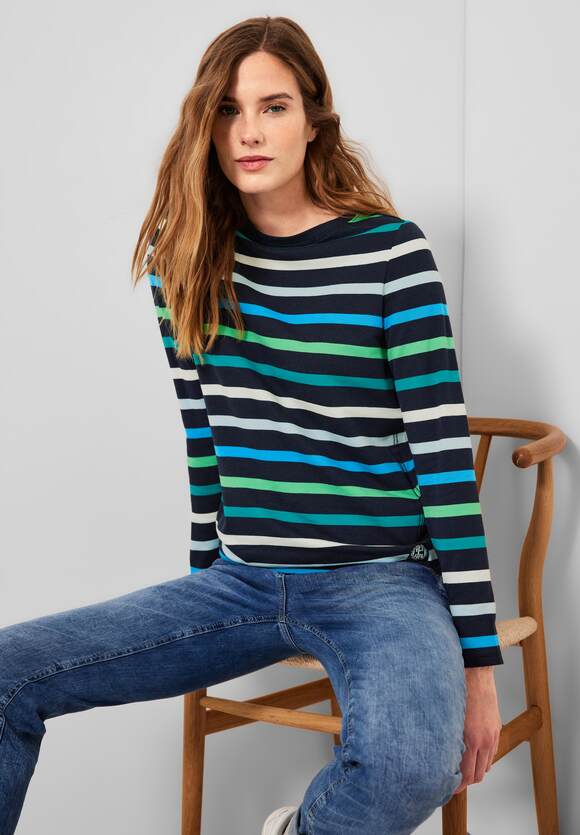 CECIL Multicolor Streifen Shirt Damen Online-Shop | CECIL Blue Deep 